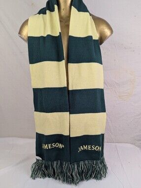 Jameson Green & Cream Striped Scarf